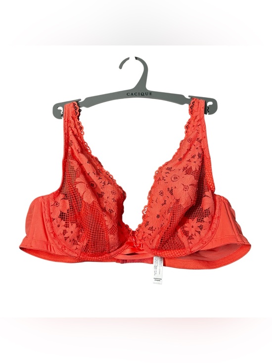 Cacique Other - Cacique 38C Coral Lace Underwire Bra Floral Lace Balconette